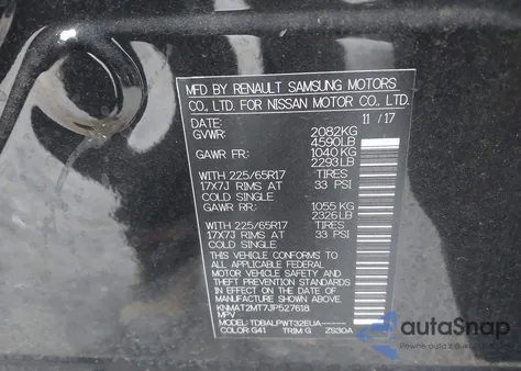 2018 Nissan Rogue S z USA, uszkodzony, nr VIN KNMAT2MT7JP527618